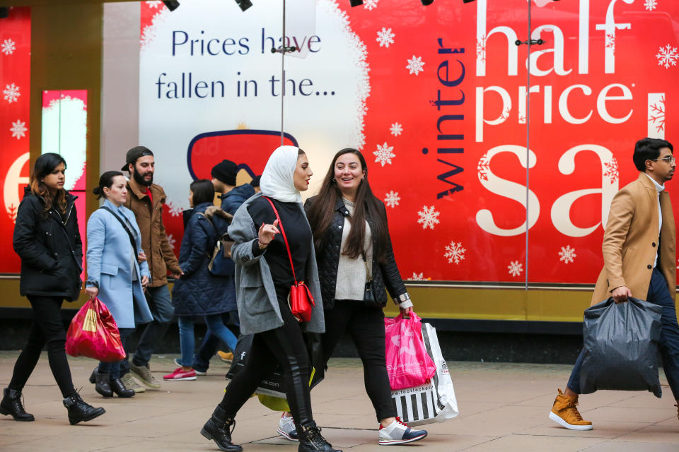 Tens of thousands of shoppers are seen taking advantage of post-Christmas bargains on Oxford Street during the Boxing Day sales (Photo: Dinendra Haria/SOPA Images/LightRocket via Getty Images)