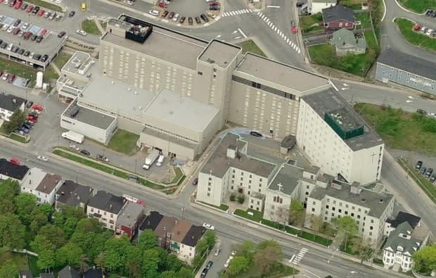 St. Clare's Mercy Hospital is the site of a small outbreak after an asymptomatic, COVID-positive employee went to work earlier this month, CBC News has learned. (skyscraperpage.com - image credit)