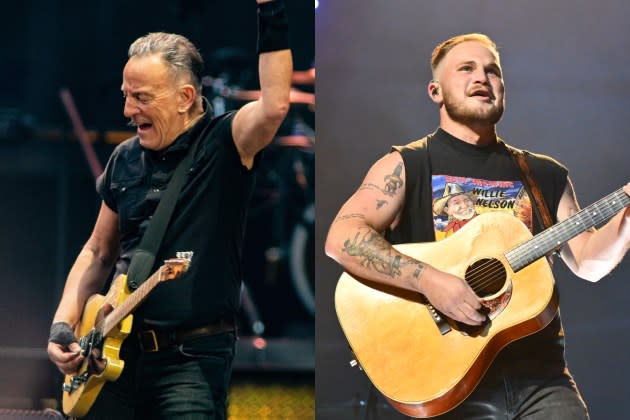 Bruce Springsteen shocked a Brooklyn crowd by showing up at a sold-out Zach Bryan gig. - Credit: PAUL BERGEN/ANP/AFP via Getty Image; Michael Buckner/Variety via Getty Images