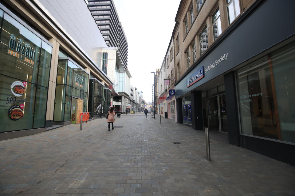 Albion street in Leeds city centre, the day after Prime Minister Boris Johnson put the UK in lockdown to help curb the spread of the coronavirus.