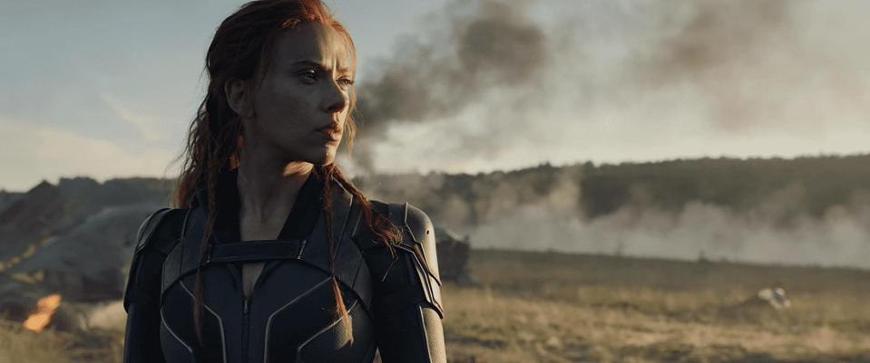 Scarlett Johansson standing stoically as Black Widow (Image by Marvel)