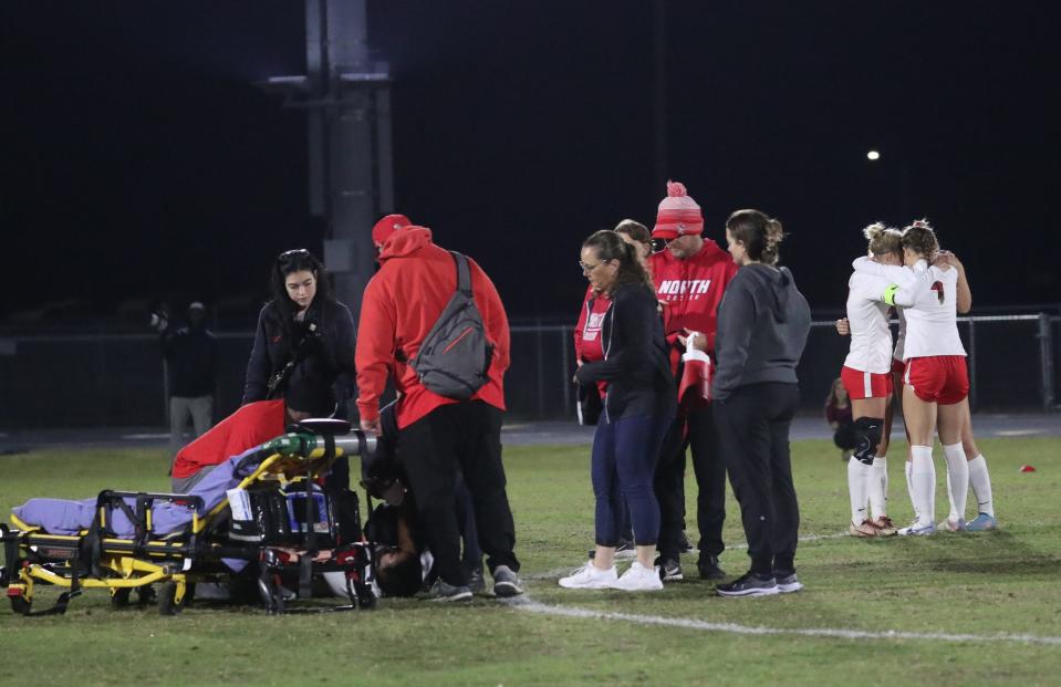 Mariner hosts North Fort Myers in the 5A-Region 3 Girls Soccer Finals on Wednesday, Feb. 21, 2024, in Cape Coral. North Fort Myers won 1-0.