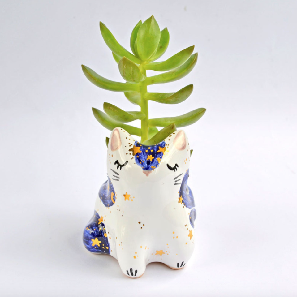 Ceramic Cat Planter (Photo via Etsy)