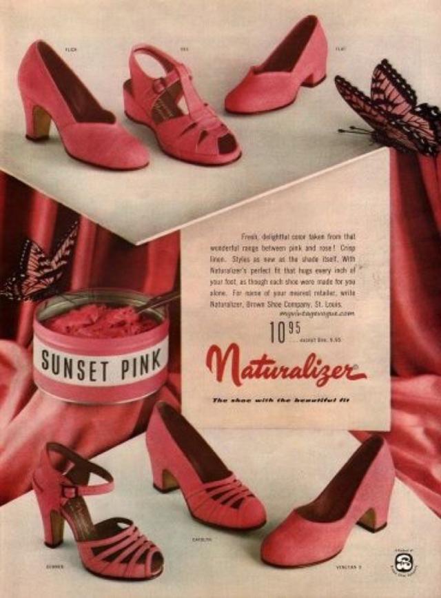 1953 Naturalizer Shoes Ad Retro 50s Women's Fashion 