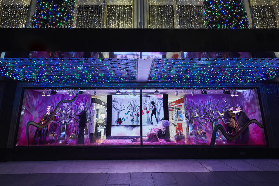 <p>While the other window is as purple-and-blue as can be [Photo: House of Fraser] </p>