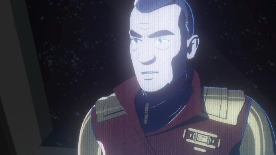 Senator Xiono appears in hologram form on Star Wars Resistance before his live-action appearance on Ahsoka