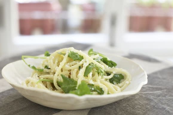 Lemon Ricotta Spaghetti with Arugula