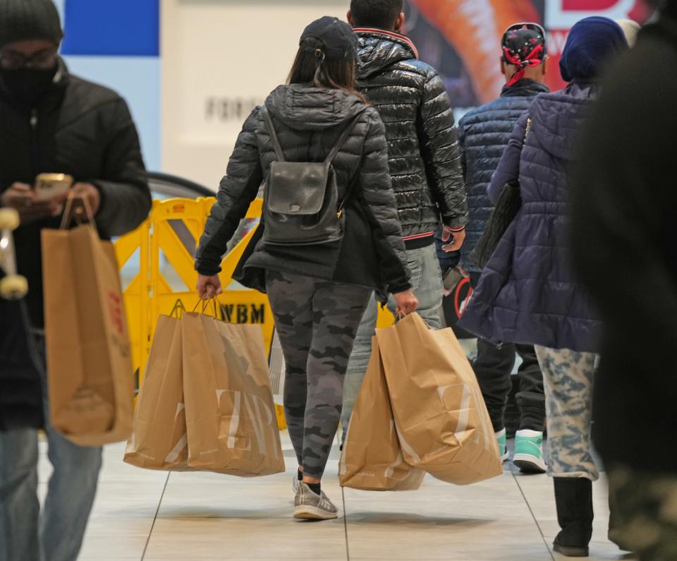 Morning foot traffic on Black Friday at the Willowbrook Mall in Wayne, NJ on November 25, 2022.