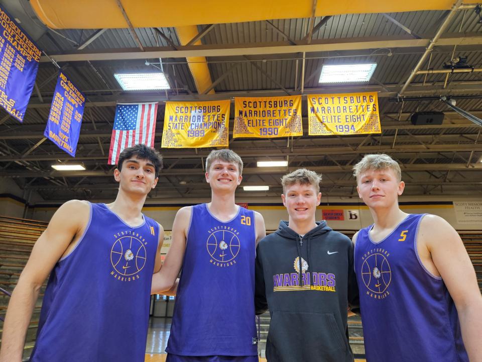 Scottsburg seniors (from left) Jack Miller, Wyatt Zellers, Kody Clancy and Caden Richardson.