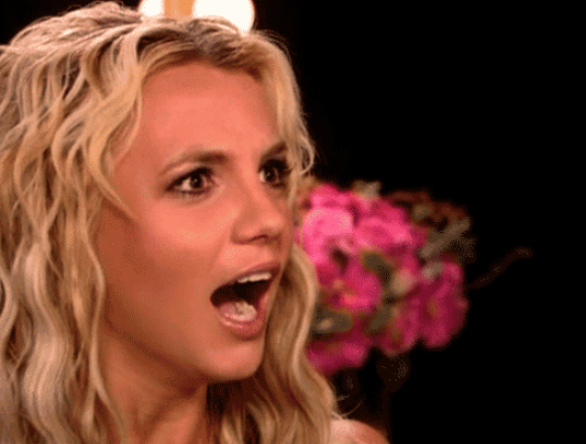 britney spears with her mouth open in shock