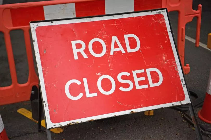 Stock image of road closed sign