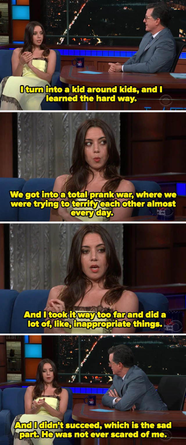 Aubrey Plaza had stare-down with Joe Biden as teen, made his face red