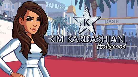 App cover art for Kim Kardashian: Hollywood game.