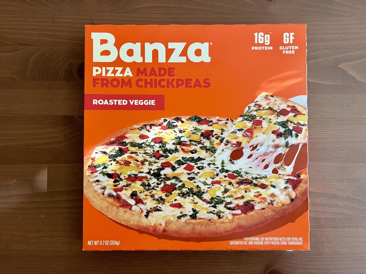 Roasted Veggie banza frozen pizza