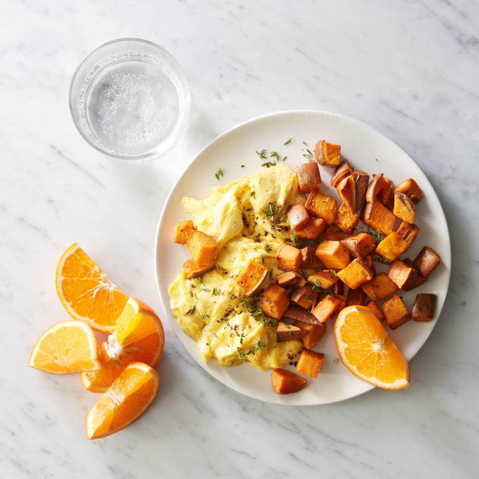 Breakfast: Sweet Potato Home Fries with Eggs