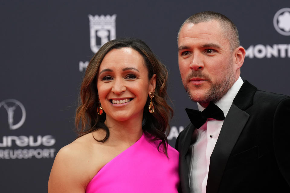 Jessica Ennis-Hill and her husband Andy Hill at the Laureus World Sports Awards Madrid, April 2024. (Getty Images)