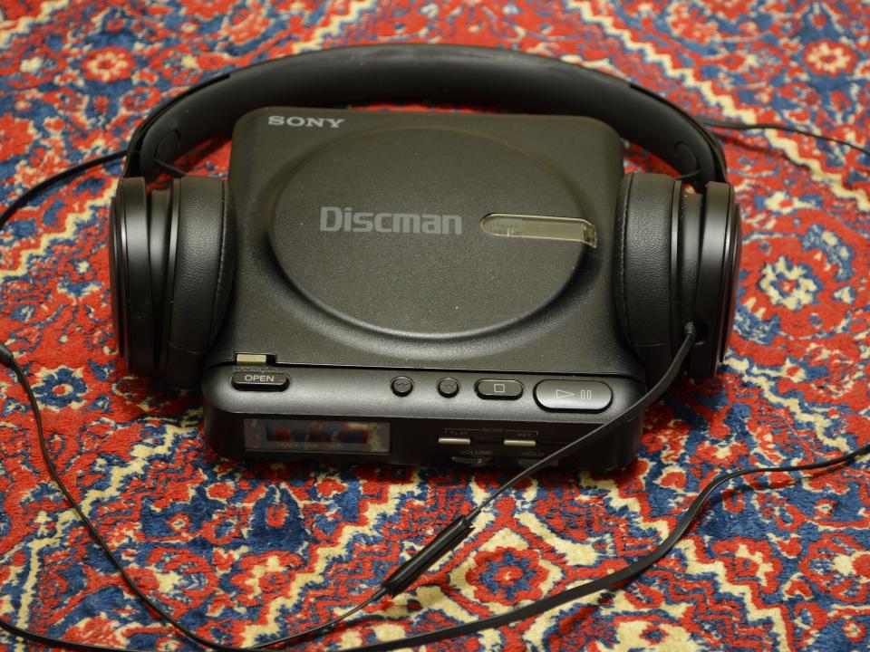 Sony Discman and headphones.