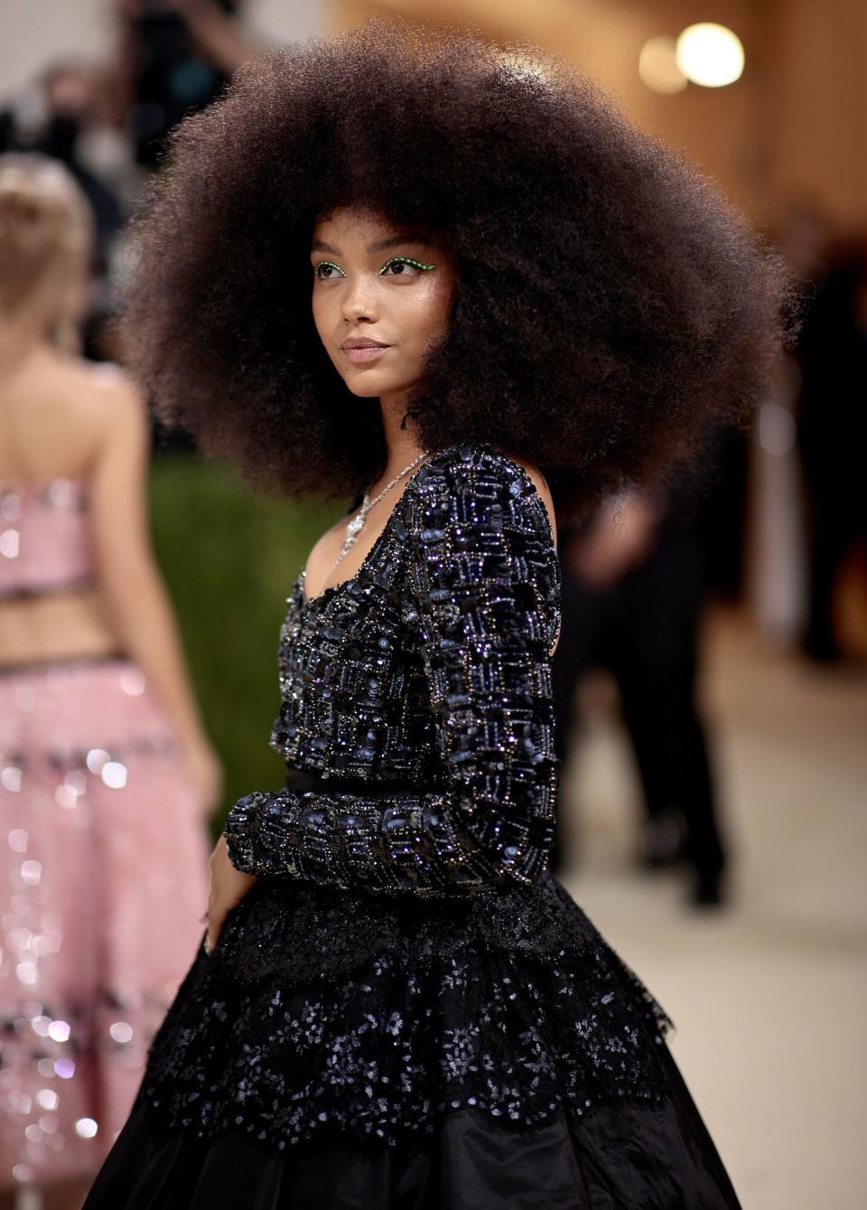 Whitney Peak attends The 2021 Met Gala Celebrating In America: A Lexicon Of Fashion at Metropolitan Museum of Art on September 13, 2021 in New York City.