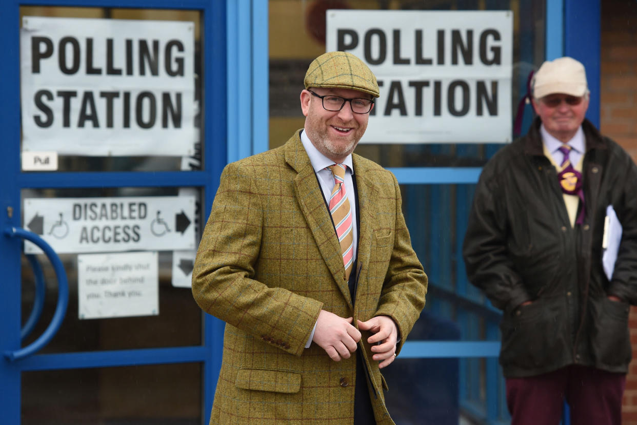 Ukip leader Paul Nuttall casts his vote in the Stoke-on-Trent Central by-election: Joe Giddens/PA