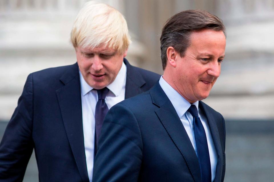 David Cameron took aim at Boris Johnson in his memoirs, claiming his support for Brexit was career-driven (AFP/Getty Images)