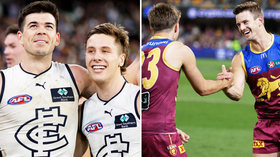 Carlton and Brisbane, pictured here in the AFL finals.