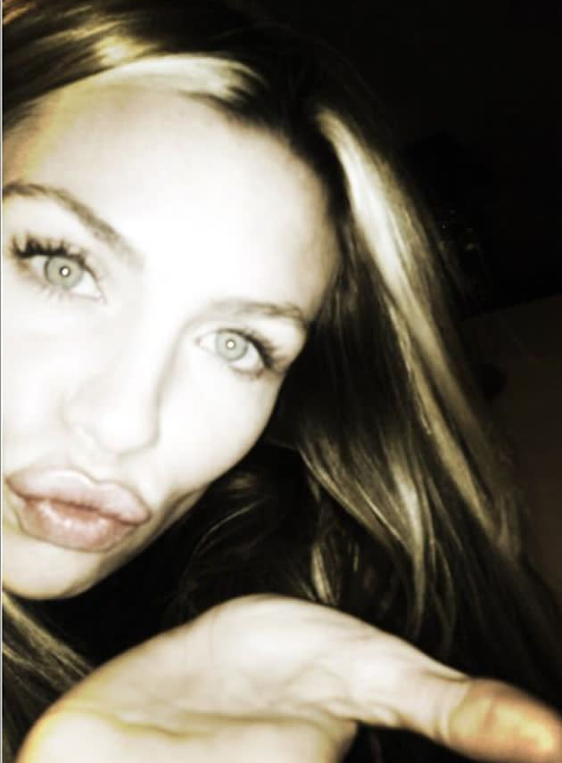 Celebrity Twitpics: Abbey Clancy tweeted this photo to her followers on her birthday earlier this week. She tweeted it alongside the caption: “Birthday kisses!”