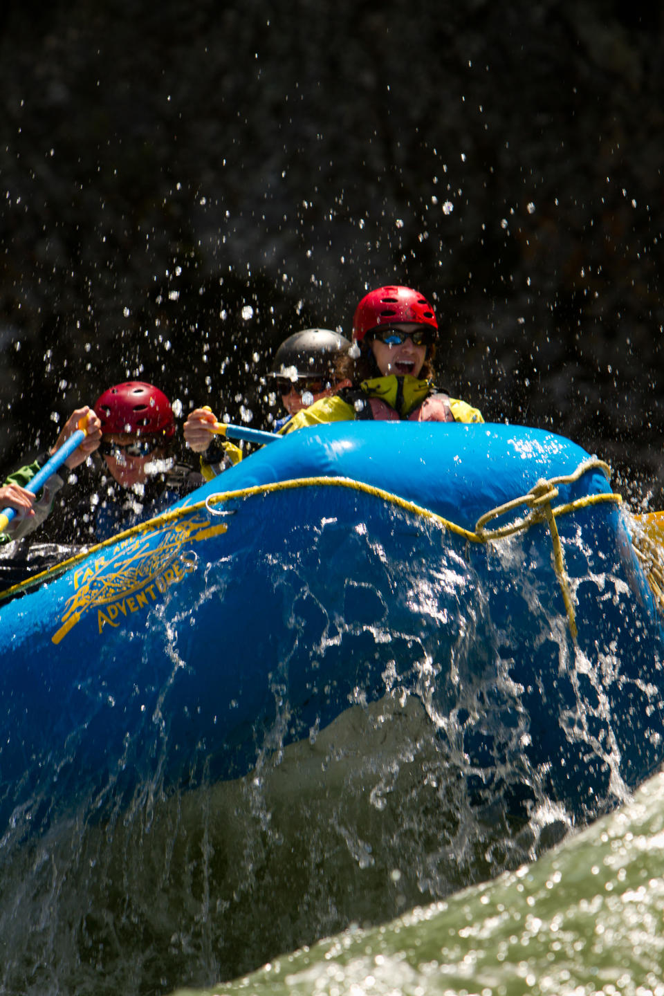 This undated photo released by Far and Away Adventures shows a rafting and "glamping" _ glamour camping _ expedition on the Middle Fork of Idaho's Salmon River, also known as the River of No Return. Participants go whitewater rafting and sleep in tents, but they also dine on elegant meals served on linen tablecloths with wine, and yoga sessions and massages are provided. (AP Photo/Far and Away Adventures)