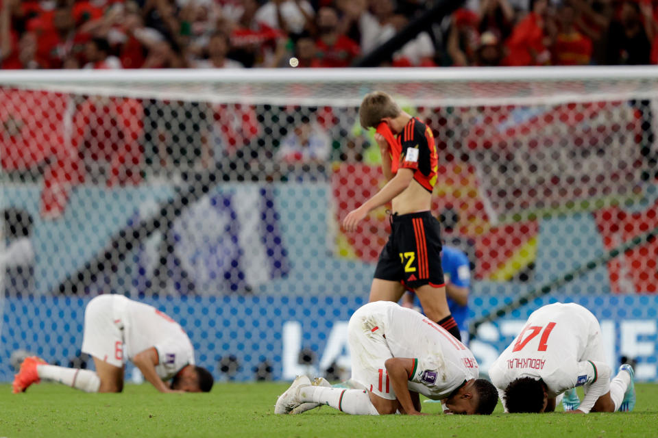 Marruecos consiguió un resultado histórico en Qatar 2022 al vencer a Bélgica 2 a 0 (Foto: David S. Bustamante/Soccrates/Getty Images)