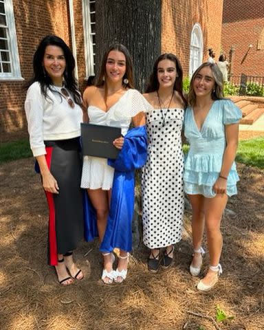 <p>angie harmon/Instagram</p> Angie Harmon and her three daughters at Avery Sehorn's high school graduation