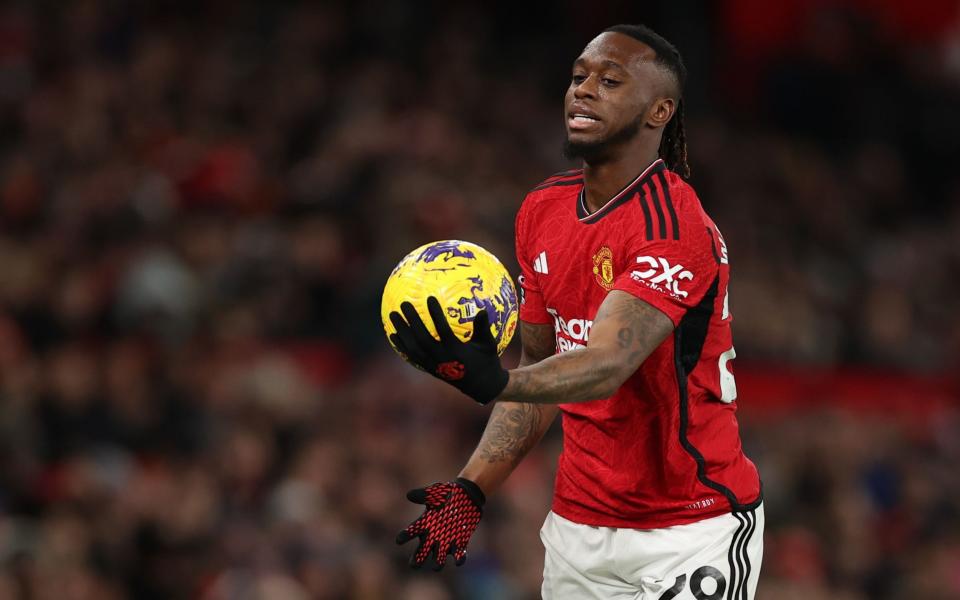 Aaron Wan-Bissaka during Manchester United's 2-2 draw against Tottenham Hotspur