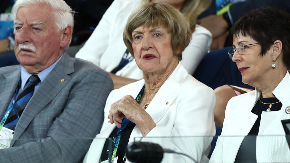 Margaret Court, pictured here watching the women's final at the Australian Open.