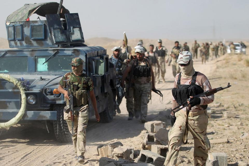 Iraqi pro-government forces in the Fallujah area (AFP/Getty Images)