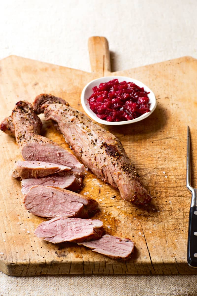 Ina Garten's Cider-Roasted Pork Tenderloins with Roasted Plum Chutney