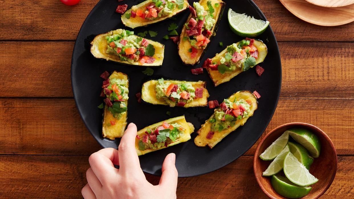 air fryer loaded zucchini skins