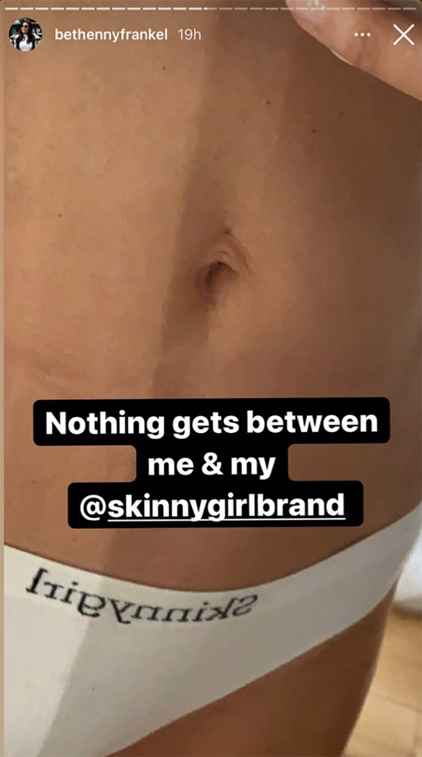 Bethenny Frankel Models Underwear and Tank Top from Her Skinnygirl Shapewear Collection on Instagram