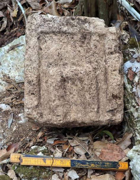 PHOTO: A view shows a part of a stone facade after archaeologists from Mexico's National Institute of Anthropology and History discovered an ancient Mayan city inside the Balamku ecological reserve in Campeche state, Mexico on June 20, 2023. (National Institute Of Anthropology and History via Reuters)