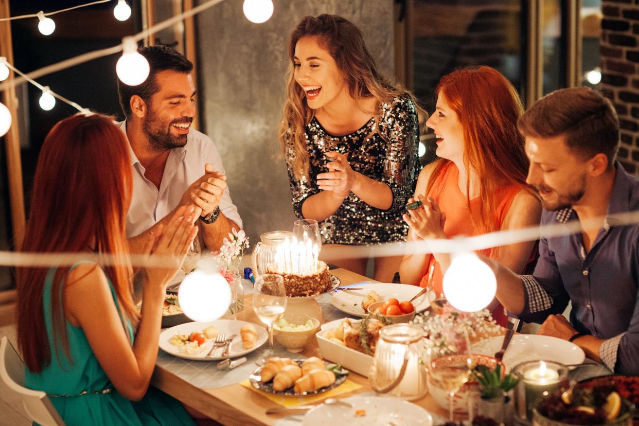 Group of friends having an intimate dinner party