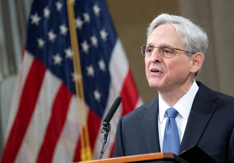 FILE PHOTO: Merrick Garland's first day as U.S. Attorney General