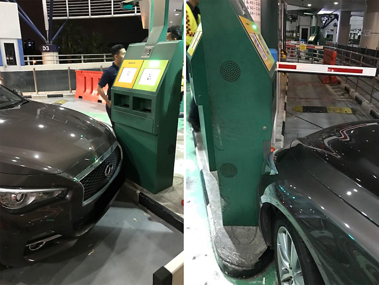 The driver of the vehicle was later referred to the Singapore Police Force. (PHOTOS: ICA)