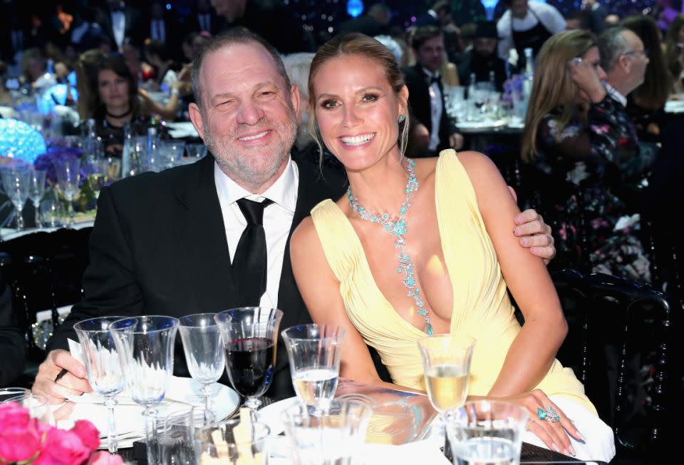 Seal's former wife of six years Heidi Klum worked extensively with Weinstein, seen here in 2016 together. Source: Getty