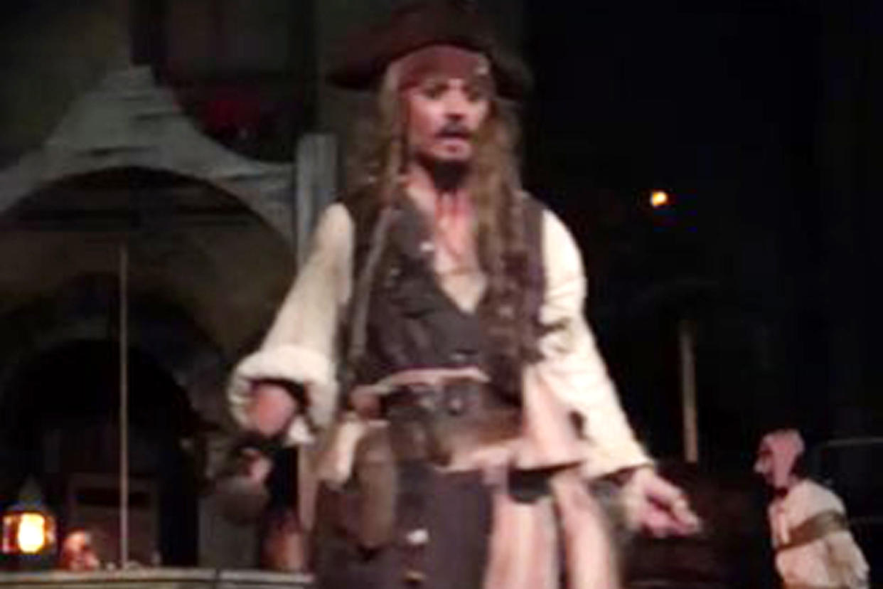 Ahoy: Johnny Depp as his iconic pirate alter ego Captain Jack Sparrow: Tommy Williams/PA