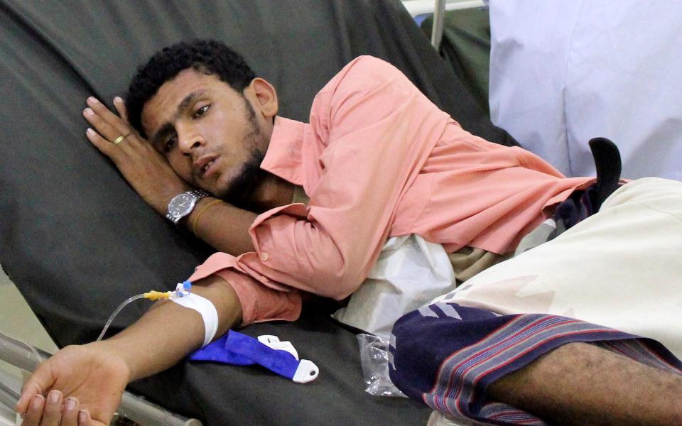 A Yemeni man is treated in hospital after presenting coronavirus-like symptoms - AP/ Wail al-Qubaty