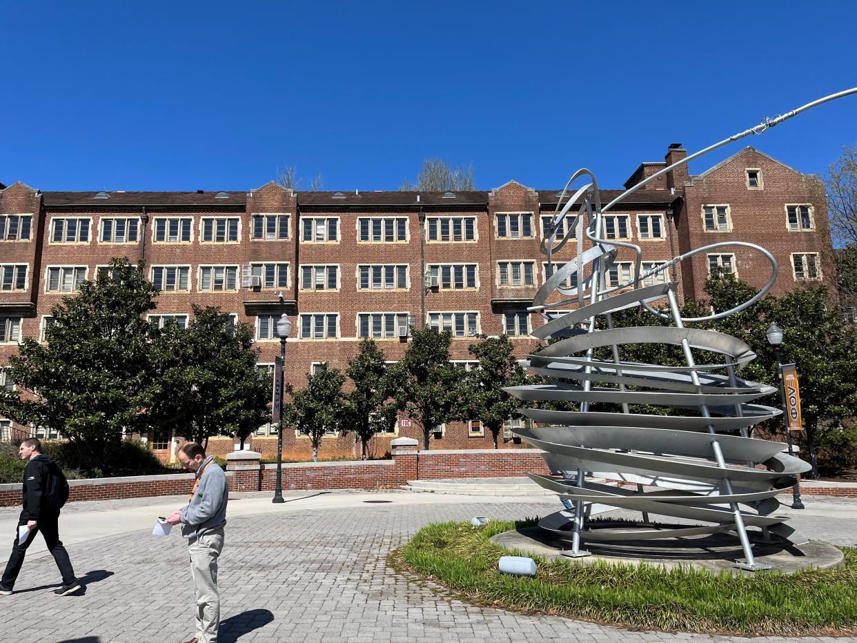 Five-story Melrose Hall, a former men’s dorm at the University of Tennessee, was completed in 1948 and is scheduled to be torn down in the not-too-distant future.