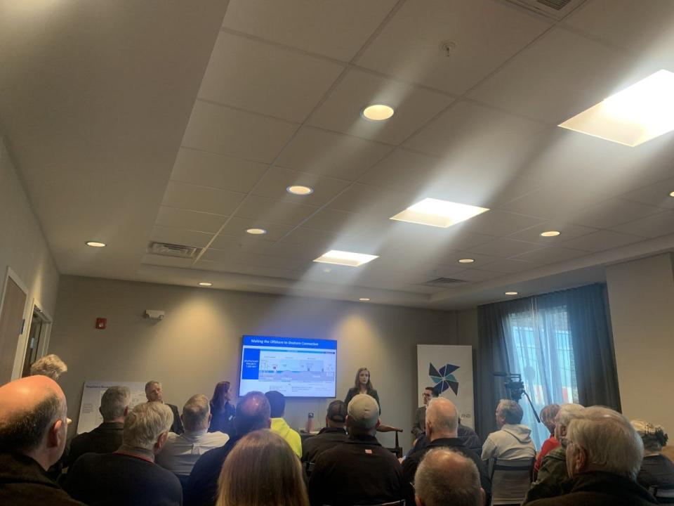 Somerset and Swansea residents filled a room at Fairfield Inn & Suites in Somerset for a meeting about a planned wind energy substation at Brayton Point.