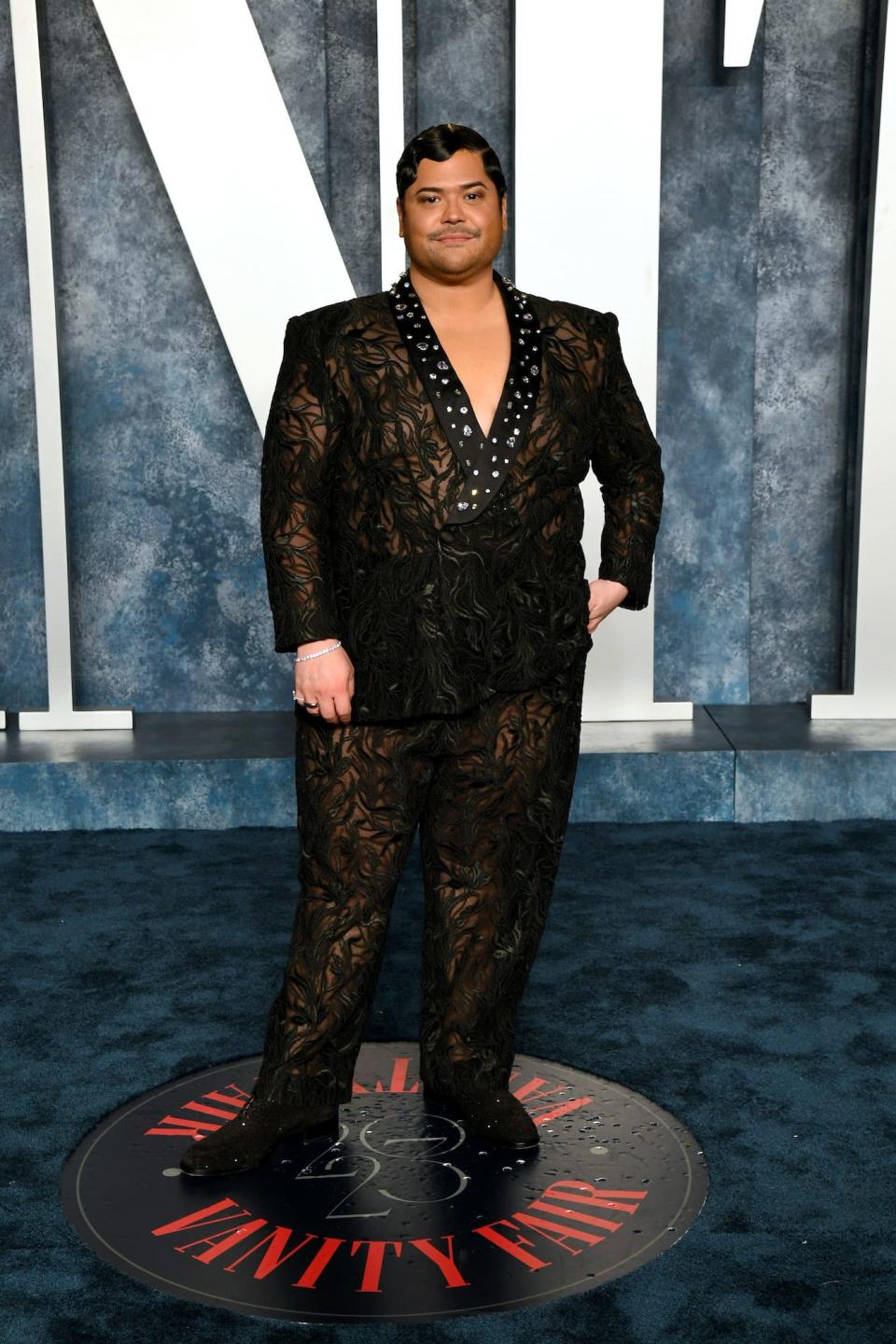 Harvey Guillen attends the 2023 Vanity Fair Oscar party in Beverly Hills, California.