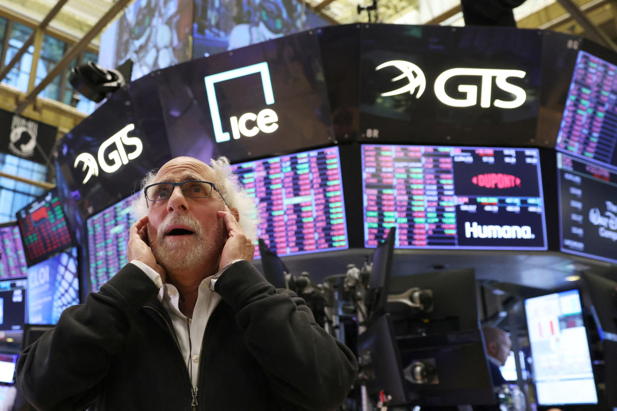 BlackRock A trader reacts on the trading floor at the New York Stock Exchange (NYSE) in Manhattan, New York City, U.S., September 13, 2022. REUTERS/Andrew Kelly