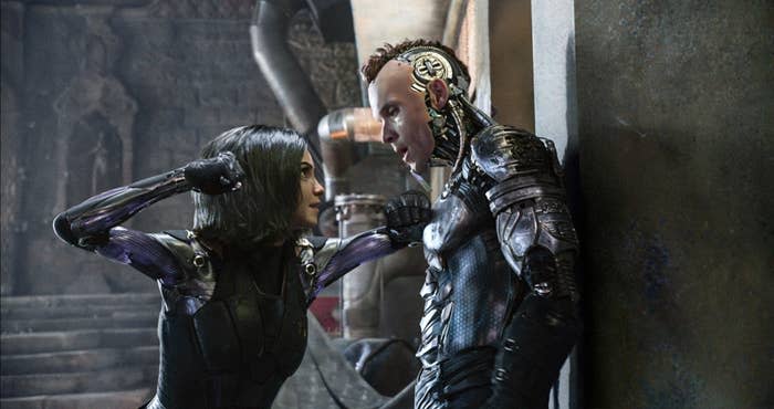 Rosa Salazar faces off against Ed Skrein in "Alita: Battle Angel"