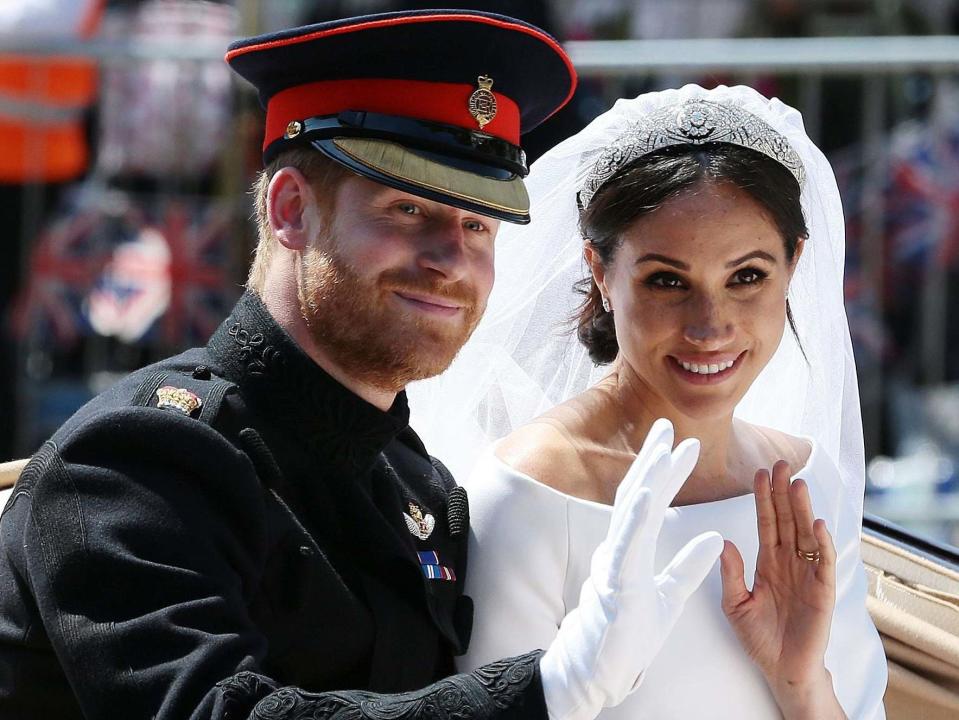 The Duke and Duchess of Sussex on their wedding day, 19 May, 2018 (POOL/AFP via Getty Images)