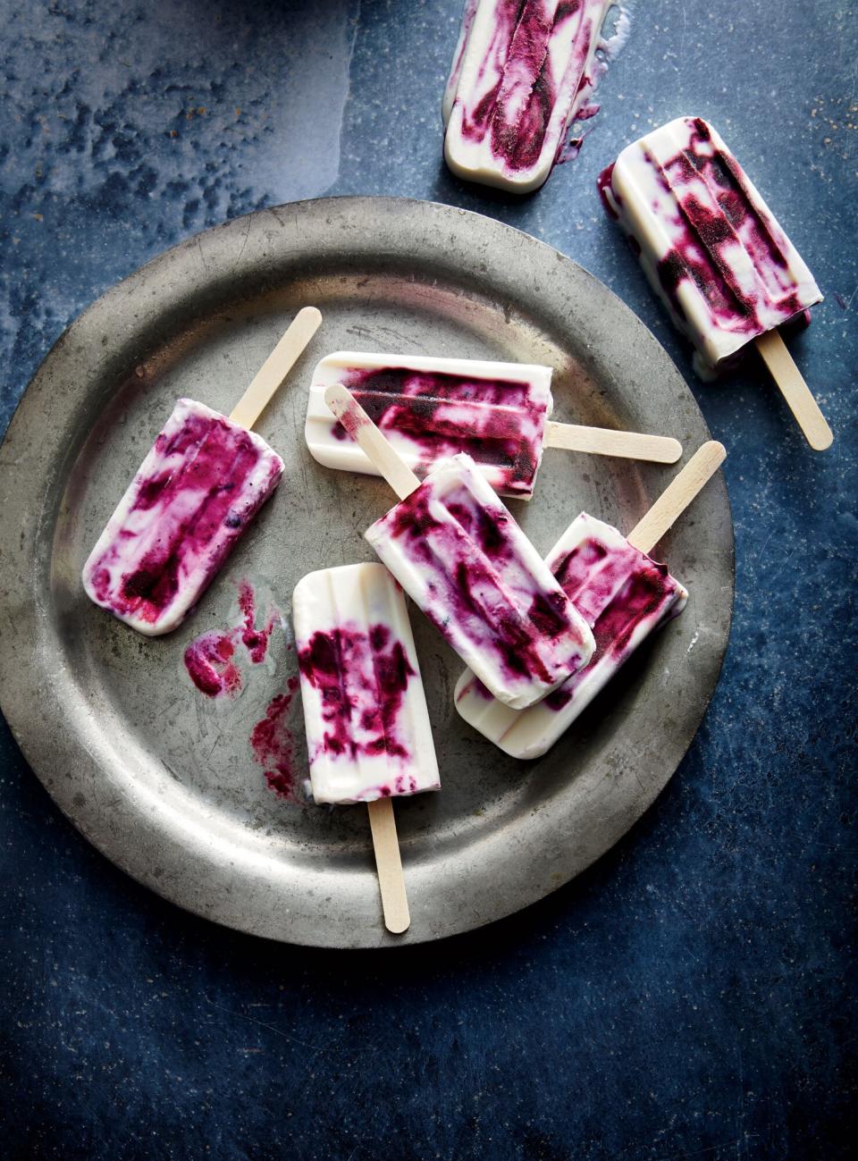 Blueberry-Lavender Yogurt Pops