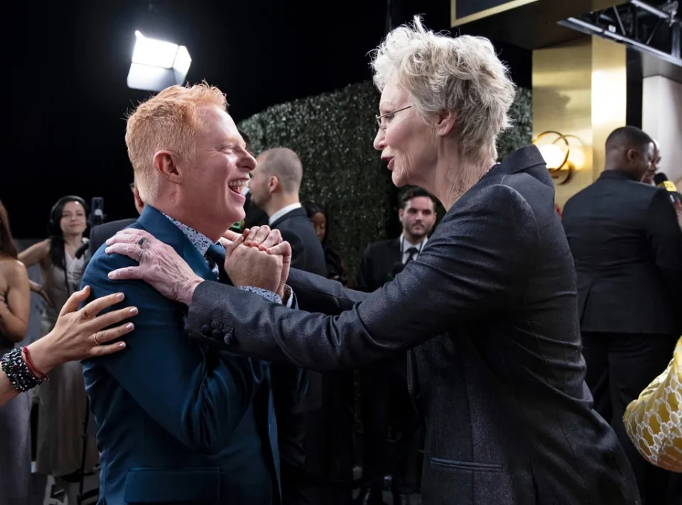 <p>Jesse Tyler Ferguson and Jane Lynch</p>